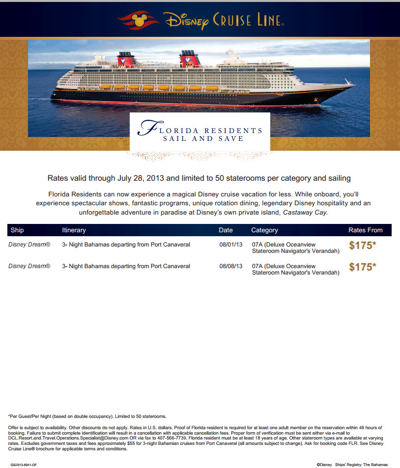 Last Minute Disney Cruises Just In Time Before Back To School For Florida Residents Call Now